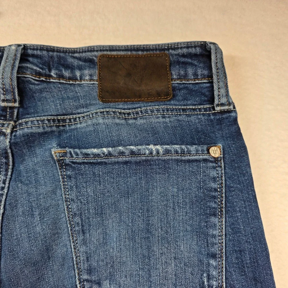 Mavi Jeans Denim Men 32x32 Blue Slim Straight Medium Wash Whiskered Stretch